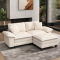 HERA'S HOUSE 3-Seat L Shaped Modular Cloud Couch Sectional Sofa Ottoman by HERASHOUSE