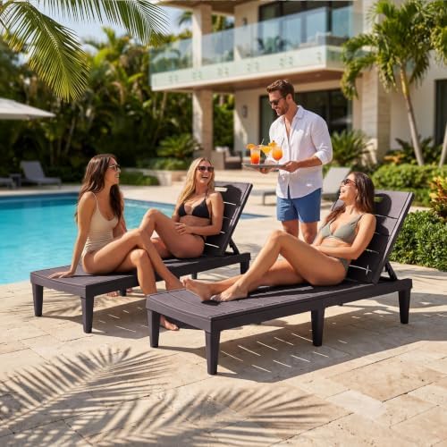 Homall Patio Chaise Lounge Chairs Set of 2, Outdoor Lightweight Lounge Chairs - Image 2