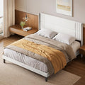 Gizoon King Bed Frame with Wingback Headboard, Upholstered Platform Bed by Gizoon