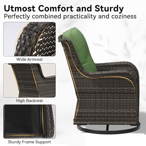 Outdoor Swivel Rocker Patio Chair - Image 3