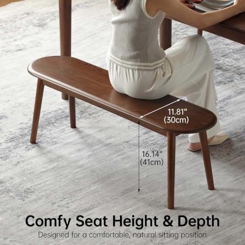 100% Solid Oak Dining Bench, Wood Bench - Image 4