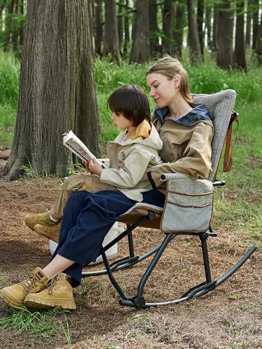 EVER ADVANCED Oversized Rocking Camping Chair, Padded Folding Rocker - Image 2