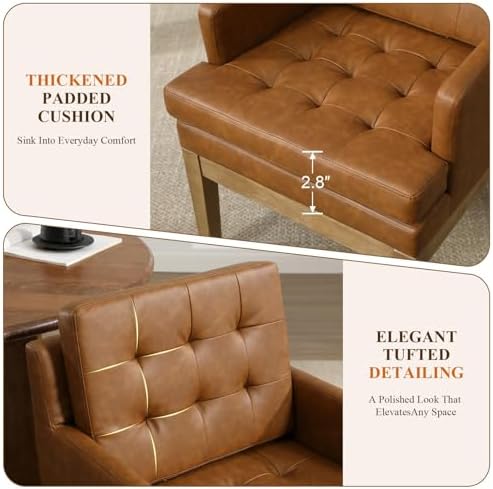 Upholstered Tufted Dining Chairs - Image 4
