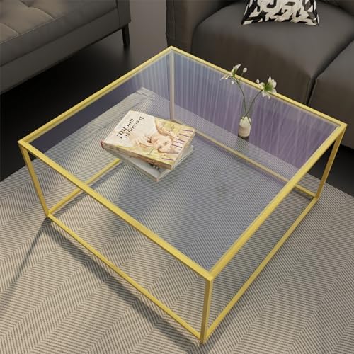 Glass Coffee Table Modern Center Table, Minimalist Coffee Table Sofa Side Tea by Easy+Paws