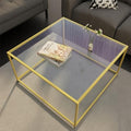 Glass Coffee Table Modern Center Table, Minimalist Coffee Table Sofa Side Tea by Easy+Paws
