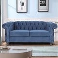 LEVNARY Velvet Sofa, Chesterfield Tufted Upholstered 2 Seater Couch, Modern by LEVNARY