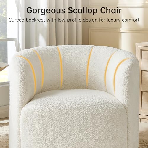 360° Boucle Swivel Accent Chair - Image 4