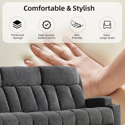 CANMOV Manual Recliner Sofa Set, 3 Seat Recliner - Image 6