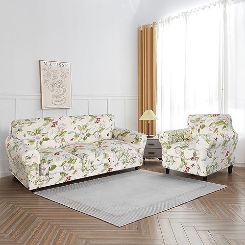 SearchI Stretch Sofa Cover Printed Couch Cover, Floral Pattern 4 Pieces Sofa - Image 5