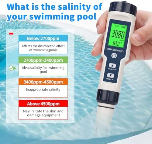 Pool Salt Tester, Digital Pool Water Tester, Accurate and Reliable, pH Meter - Image 2