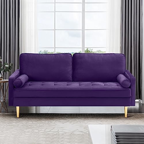 67" Velvet Loveseat Sofa Couch, Tufted Upholstered 2-Seater Couch by RXRRXY