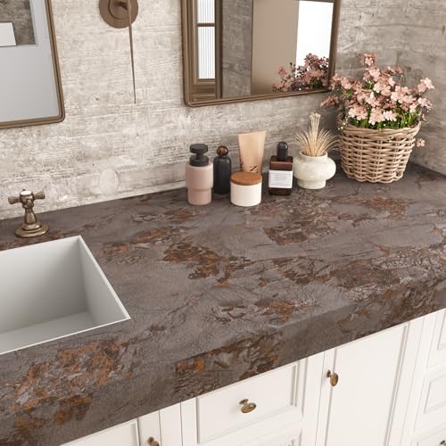 VEELIKE Thick Metallic Brown Marble Contact Paper - Image 3
