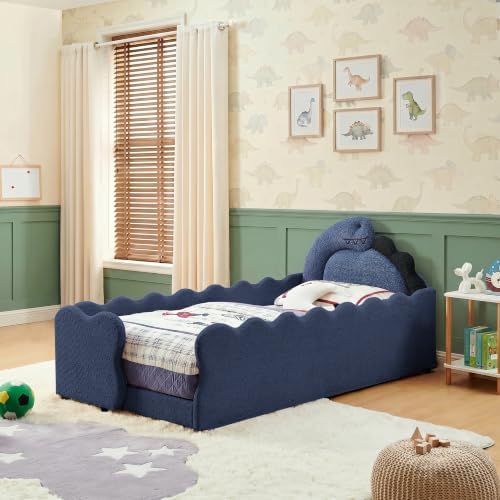 KEIKI Twin Size Boucle Platform Bed - Image 3