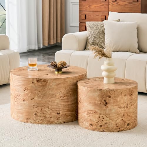 LKTART Round Nesting Coffee Table Set of 2 by LKTART