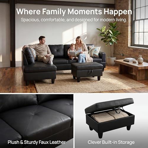 Faux Leather Sectional Couches for Living Room - Image 6