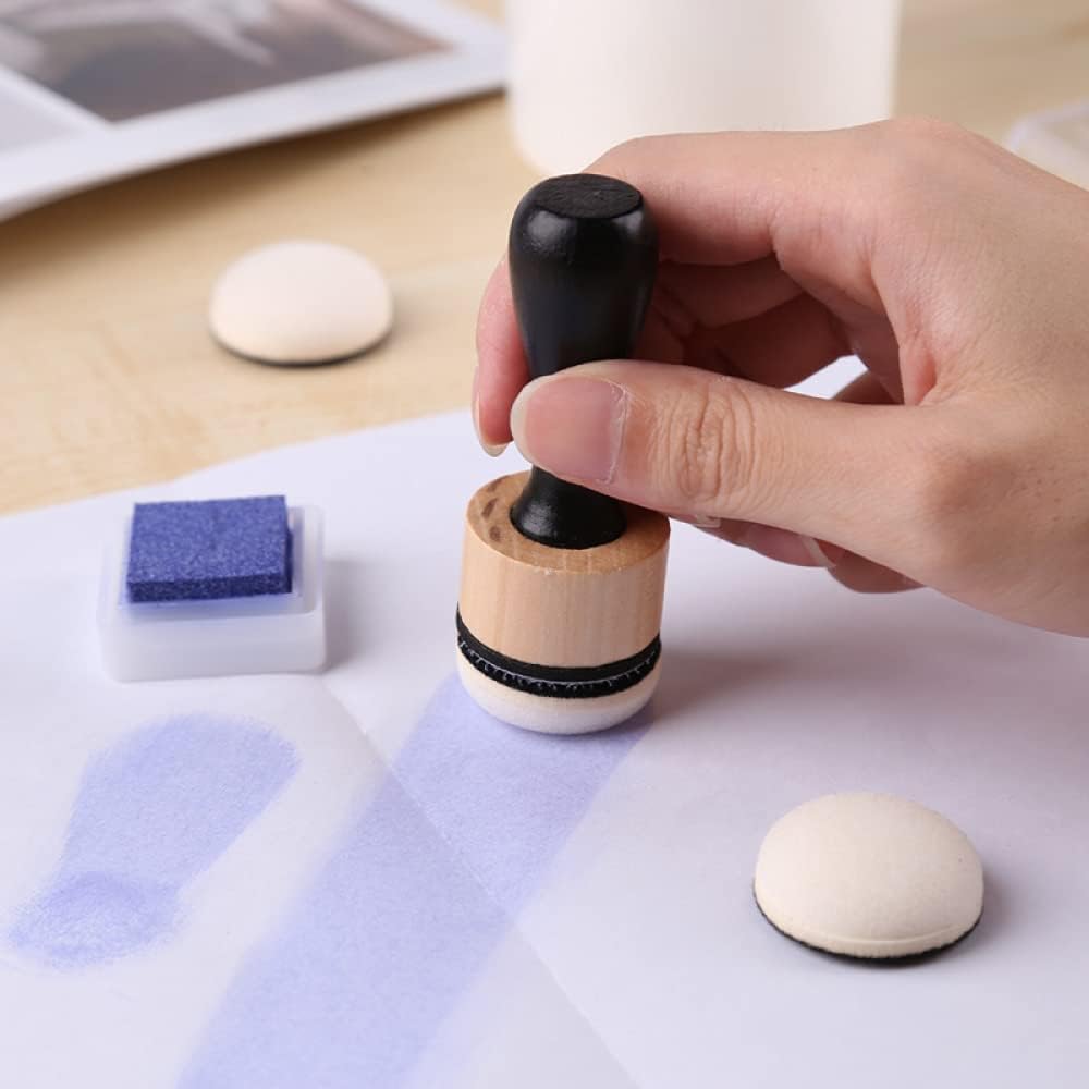CYFUN DESIGN Mini Ink Paints Mixing Blending Tools with Foams Replacement Refill Foam Set Painting Drawing Art Supplies Handle Ink Tools Crafting Project Scrapbooking Supplies