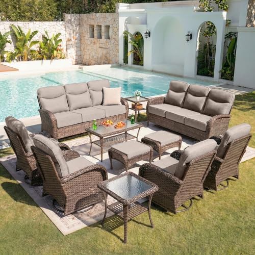 Belord Upgraded 6“ Cushion Luxury 11 Piece Patio Furniture Set by Belord
