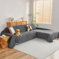MYSKY HOME Sectional Couch Covers, 2 Pieces, Dark Grey by MYSKYHOME