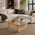 EASYSOUL 44.88-Inch Mid-Century Modern Triangle Glass Coffee Table by EASYSOUL