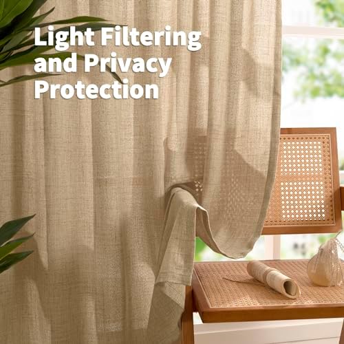 YoungsTex Toffee Linen Curtains 84 Inch Length - Image 2
