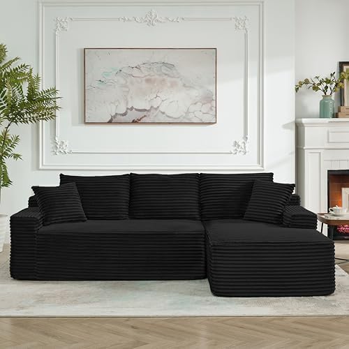 95" L-Shaped Cloud Sectional Couch, Right Facing Modular Compressed Boneless - Image 6