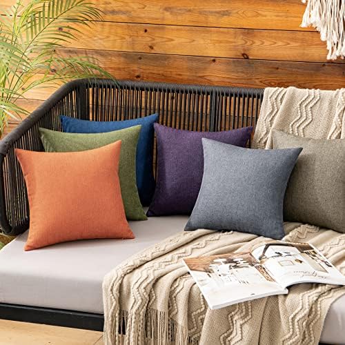 MIULEE Decorative Outdoor Pillow Covers Waterproof 12x12 Dark Grey - Image 3