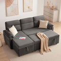 Tbfit 80" Pull Out Sofa Bed, 3 in 1 Sleeper Sofa Couch, Dark Gray by TBfit