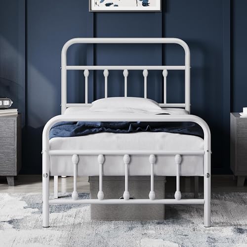 Yaheetech Twin Metal Platform Bed Frame, Victorian Headboard & Footboard by Yaheetech
