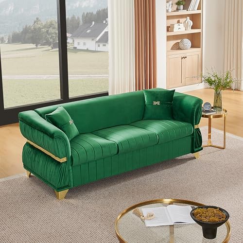KEIKI 84" Luxury Oversized Velvet Chesterfield Sofa - Image 4