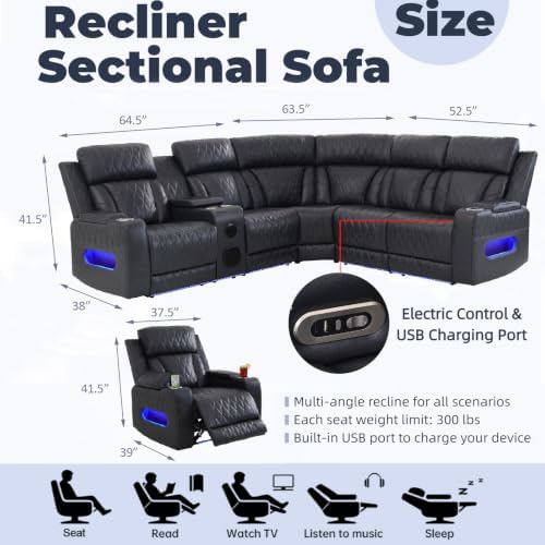 Power Reclining Sectional Sofa - Image 2