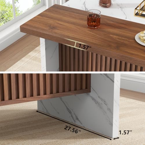 Gyfimoie 71" Large Imitation Marble Bar Table, Island Table - Image 7