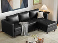ABCASA Faux Leather Modular Sectional Sofa, 91.5" L Shaped Couch Set by ABCASA