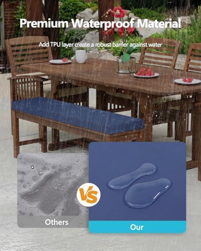 48x18x3“ Outdoor Bench Cushion, Strengthen Waterproof Seat Cushions, - Image 2