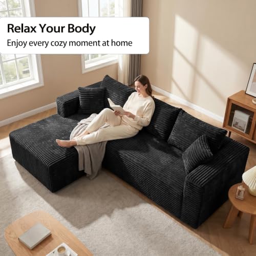 92.5" Boneless Couch, Left Facing Sectional Sofa - Image 4