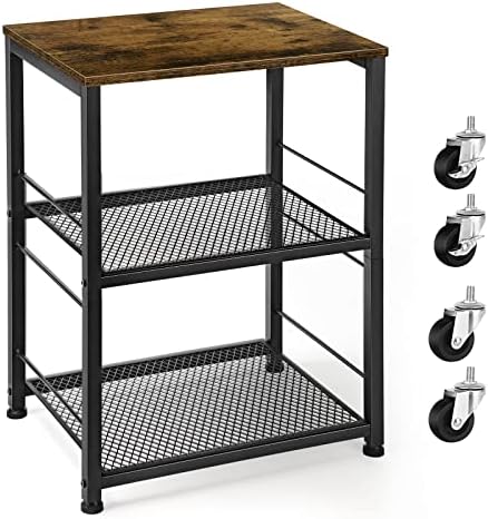 OYEAL Small Nightstand Industrial Square End Table by OYEAL