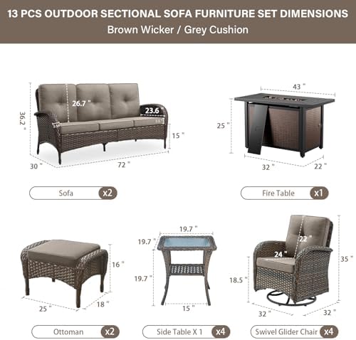 Belord Grand 13 Pieces Outdoor Patio Furniture Set - Image 2