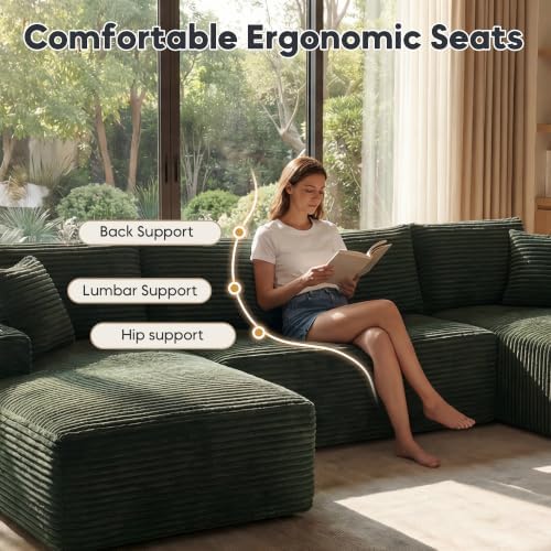 125" Modular Sectional Sofa Couch, U-Shaped Boneless Couch - Image 3