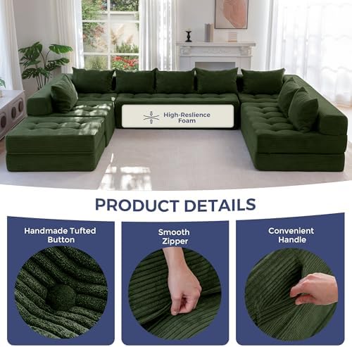 MAXYOYO 9-Seater U-Shaped Modular Sectional Sofa Couch - Image 6