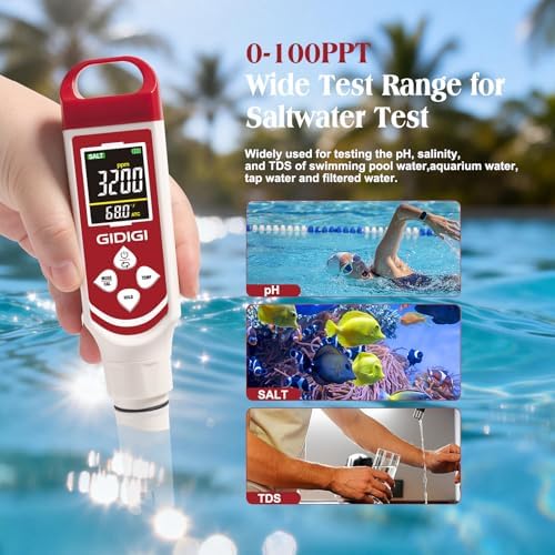 7-in-1 Pool pH Salt Tester H2/ORP/pH/TDS/EC/Saltwater Quality Meter - Image 6
