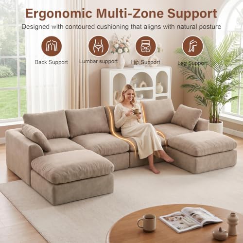 137" Cloud Couch Sectional Sofa - Image 5