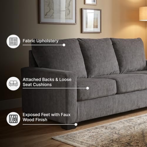 Signature Design by Ashley Rannis Queen Sleeper Sofa, Pewter Pull Out Couch - Image 4