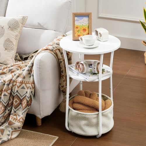 Small Round Side Table, Modern Nightstand - Image 4