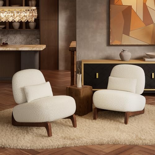 Morden Fort 3 Piece Boucle Sofa Set, Couch & 2 Armless Chairs - Image 3