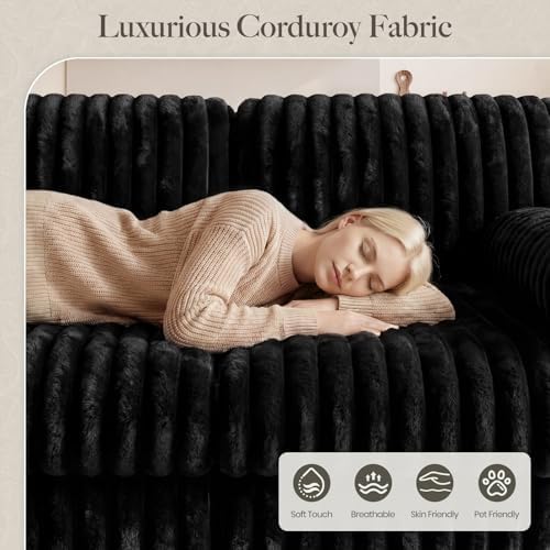 Belffin Plush Corduroy Modular Cloud Sofa Bed - Image 6