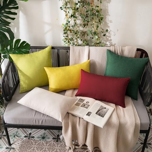 MIULEE Decorative Outdoor Pillow Covers Christmas 18x18 Emerald Green - Image 5