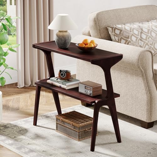 Tribesigns Solid Wood End Table, 2-Tier Farmhouse Side Table - Image 5