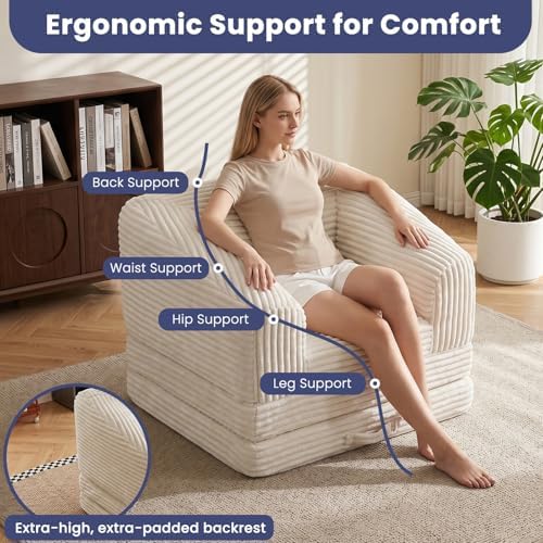 JUIKURY Convertible Sofa Bed, 3-in-1 Foldable Loveseat Couch - Image 3