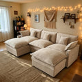 108'' U Shaped Cloud Couch, 3-Seater Sofa by Eco-ChicLivingBeautifullyAffordable