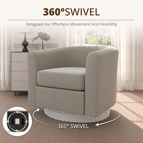 360° Swivel Accent Chair with Storage Ottoman - Image 3