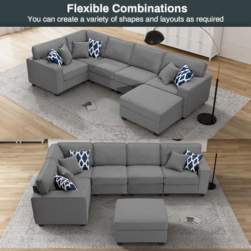 Legend Vansen Oversized Modular Sectional Sofa, U/L‑Shaped Reversible Couch - Image 4